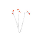Icon Brands Orange Is the New Black Triple Nipple Clamps with Chain Silver