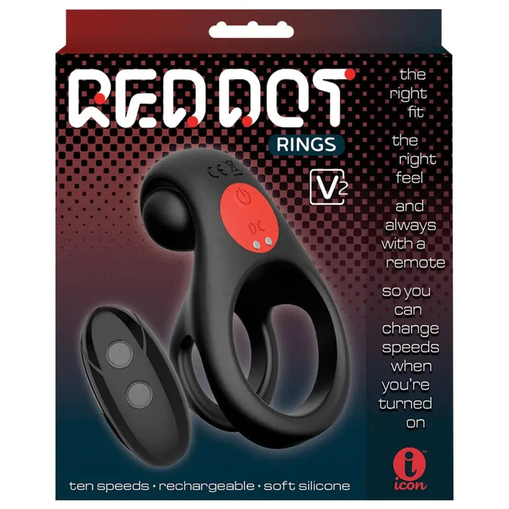 Red Dot Vibrating C - Ring V2 with Remote - Rolik®