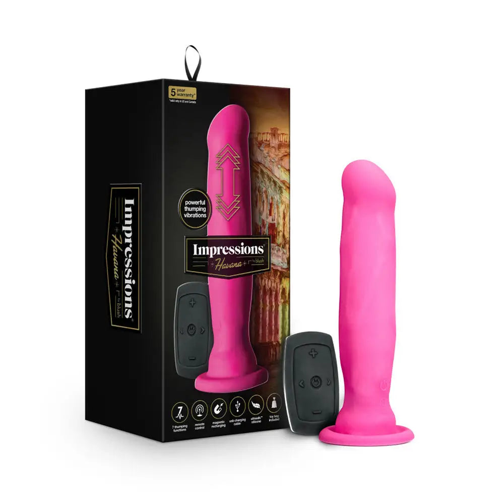 Impressions Havana Remote Vibrating Dildo - Pink