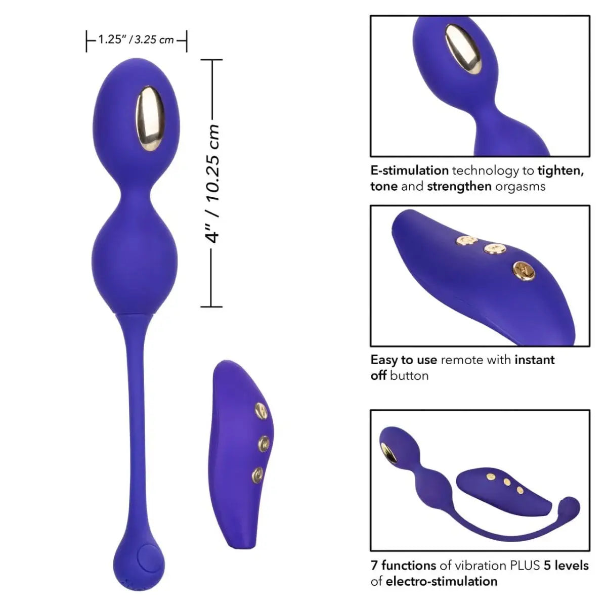 Impulse™ Intimate E - Stimulator Dual Kegel Exerciser with Remote - Rolik®
