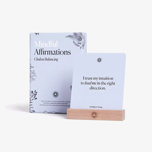 Mindful Affirmations book with a quote card on a white background