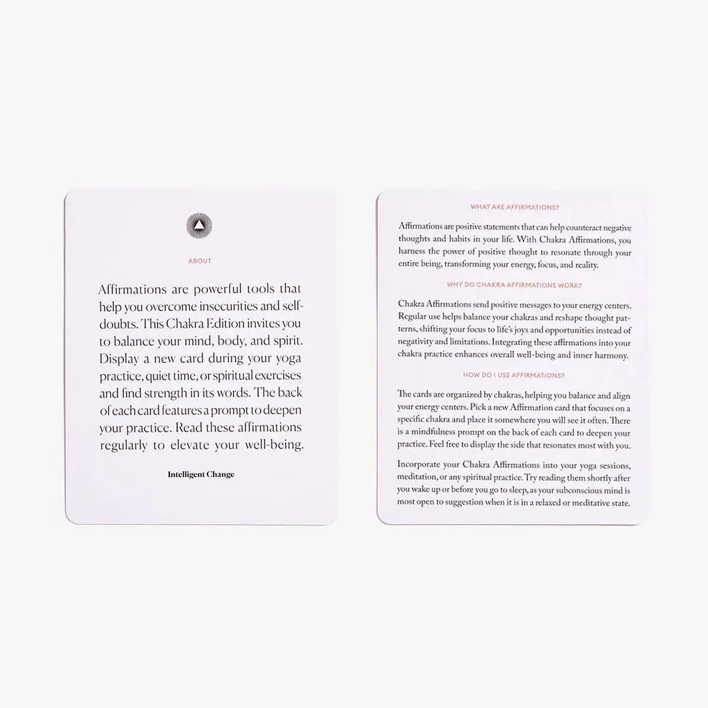 Intelligent Change Chakra Affirmation Cards, 52 Mindful Affirmations for Balancing
