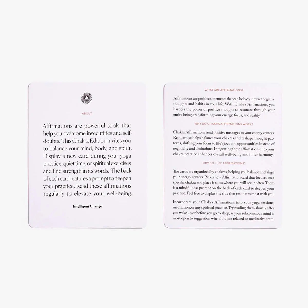 Intelligent Change Chakra Affirmation Cards, 52 Mindful Affirmations for Balancing