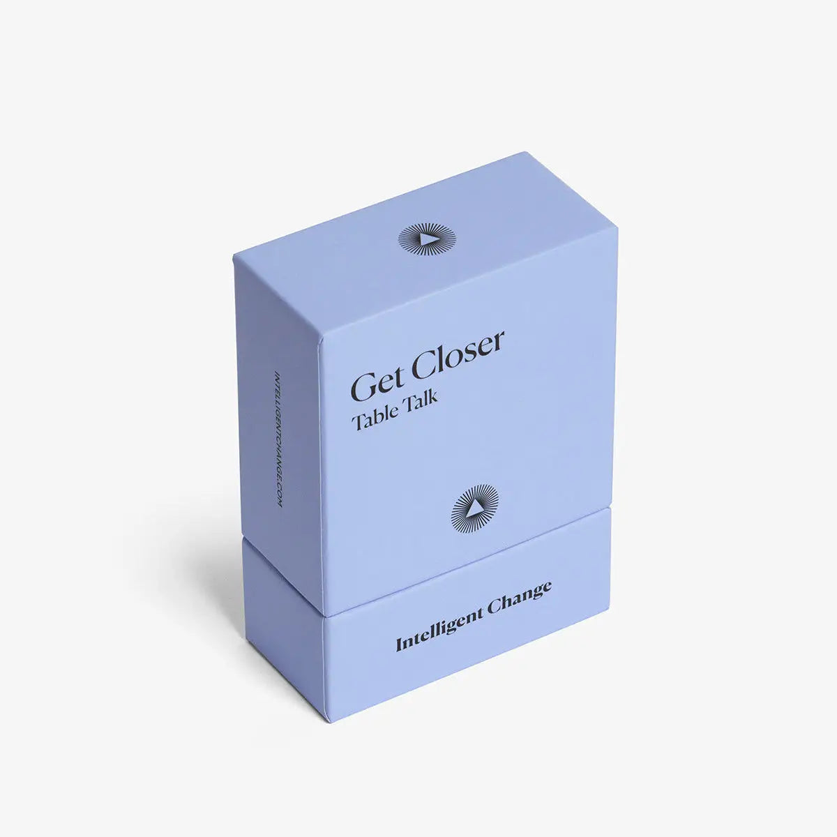 Blue box with 'Get Closer Table Talk' and 'Intelligent Change' text on a white background