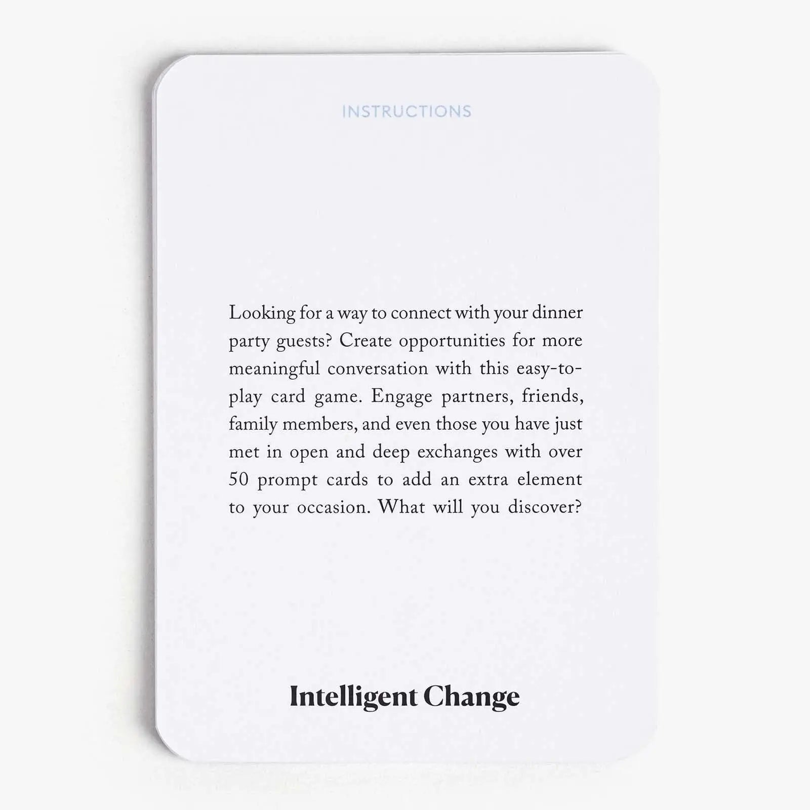Card with text on a white background