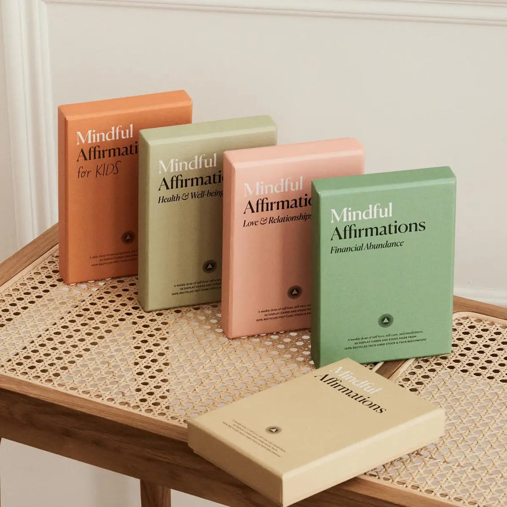 Intelligent Change Health & Wellbeing Affirmation Cards – 52-Card Deck with Beechwood Stand