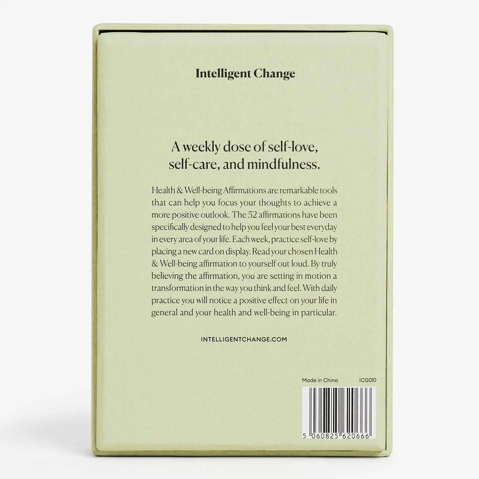 Intelligent Change Health & Wellbeing Affirmation Cards – 52-Card Deck with Beechwood Stand