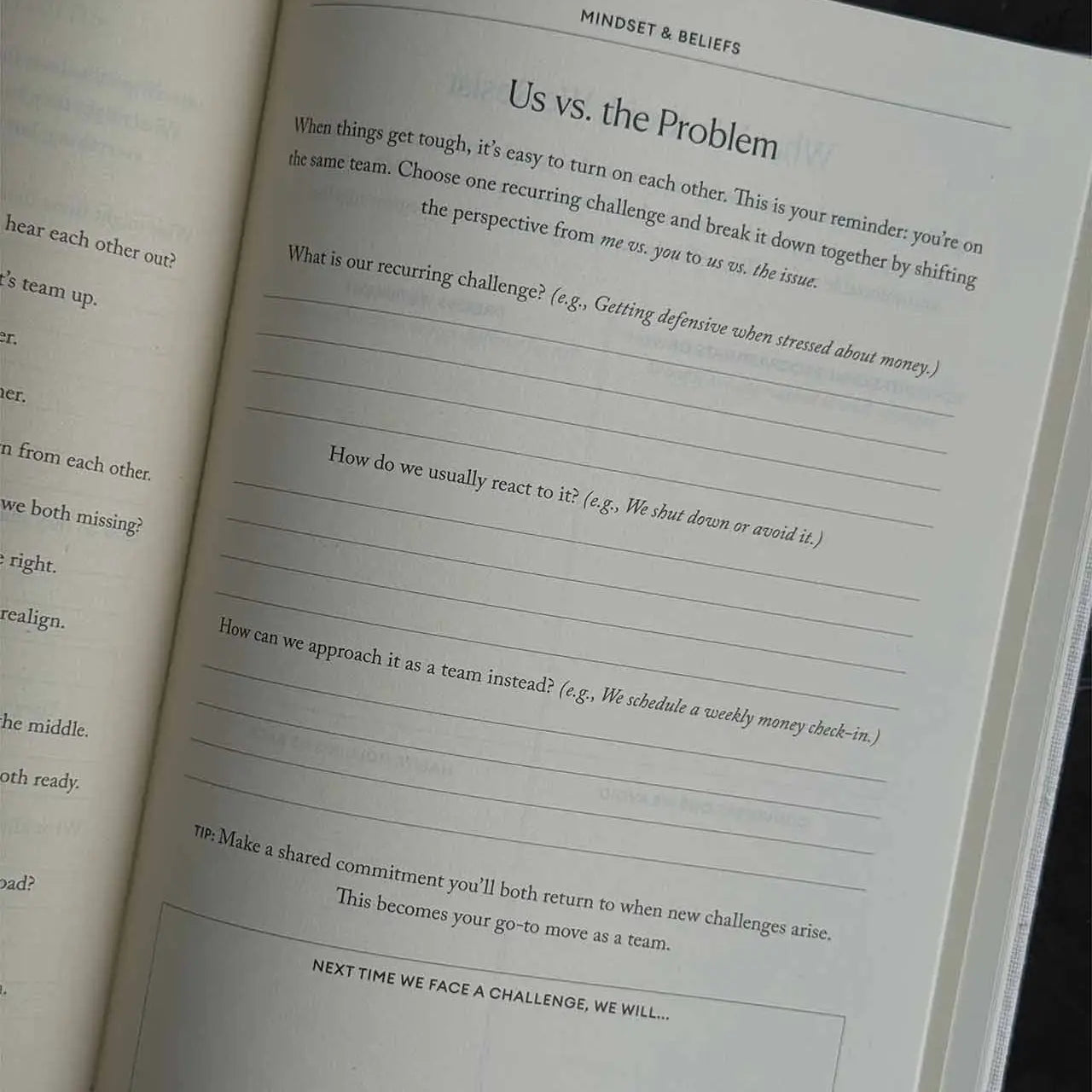 Open book with text on a black background