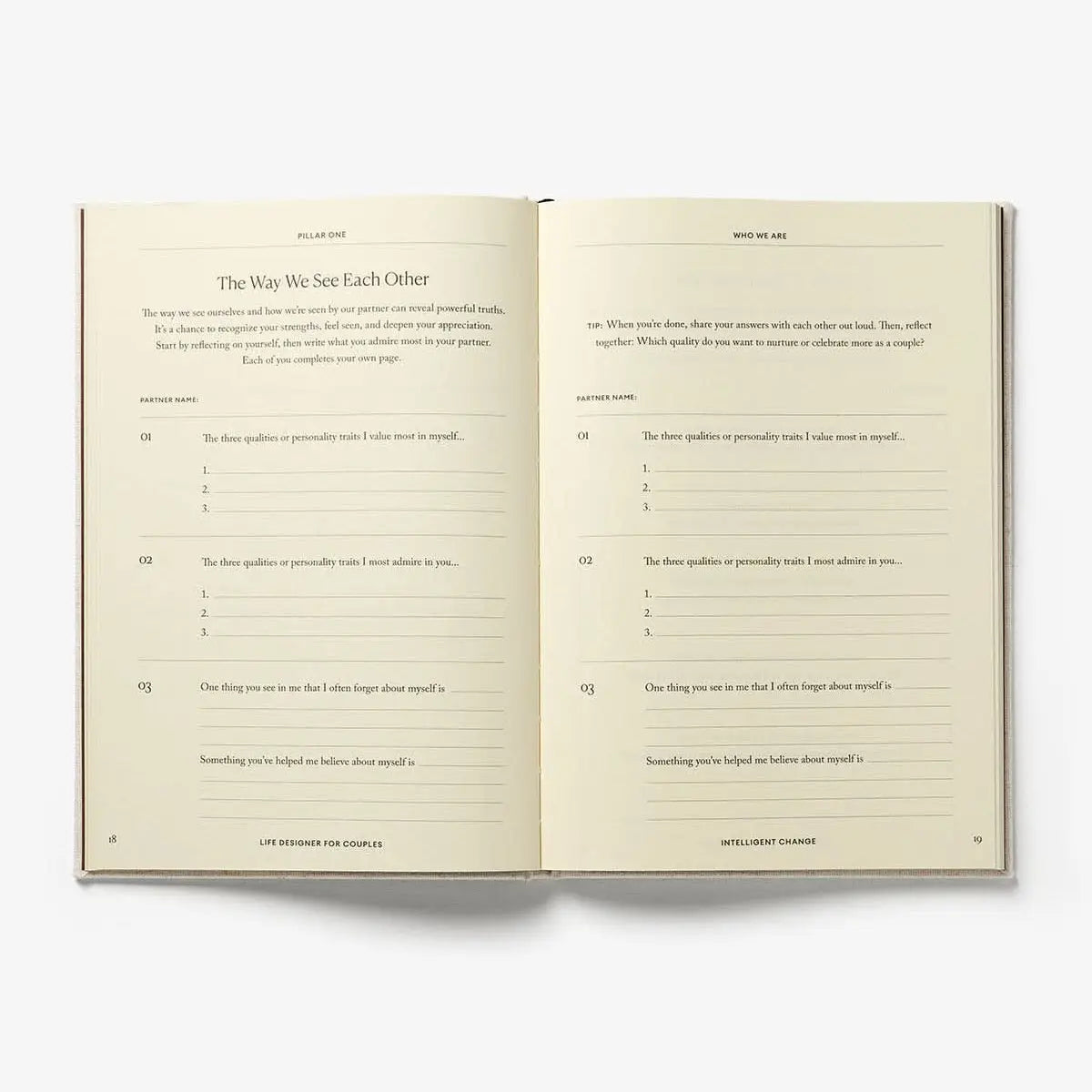 Open book with text on a white background