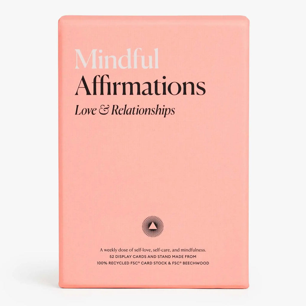Intelligent Change Love & Relationships Affirmation Cards – 52-Card Deck with Beechwood Stand
