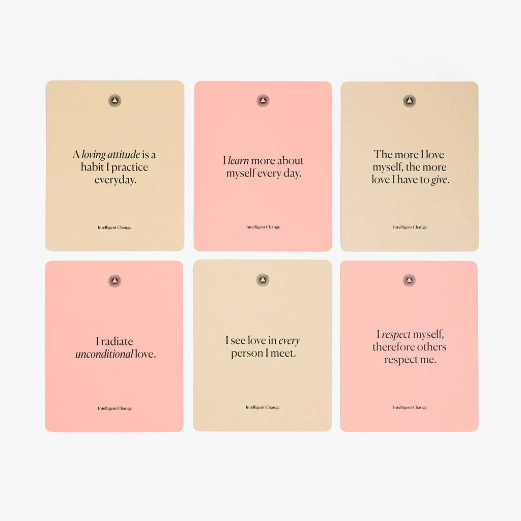 Set of six motivational cards with text on a white background