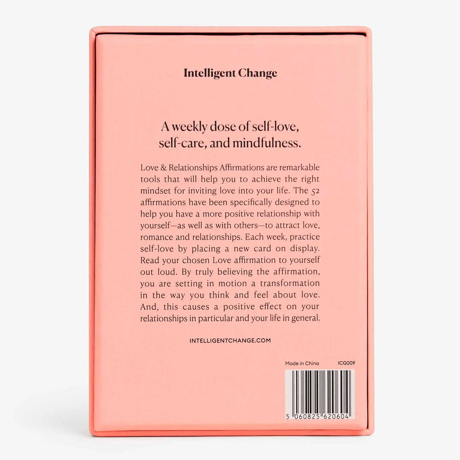 Intelligent Change Love & Relationships Affirmation Cards – 52-Card Deck with Beechwood Stand
