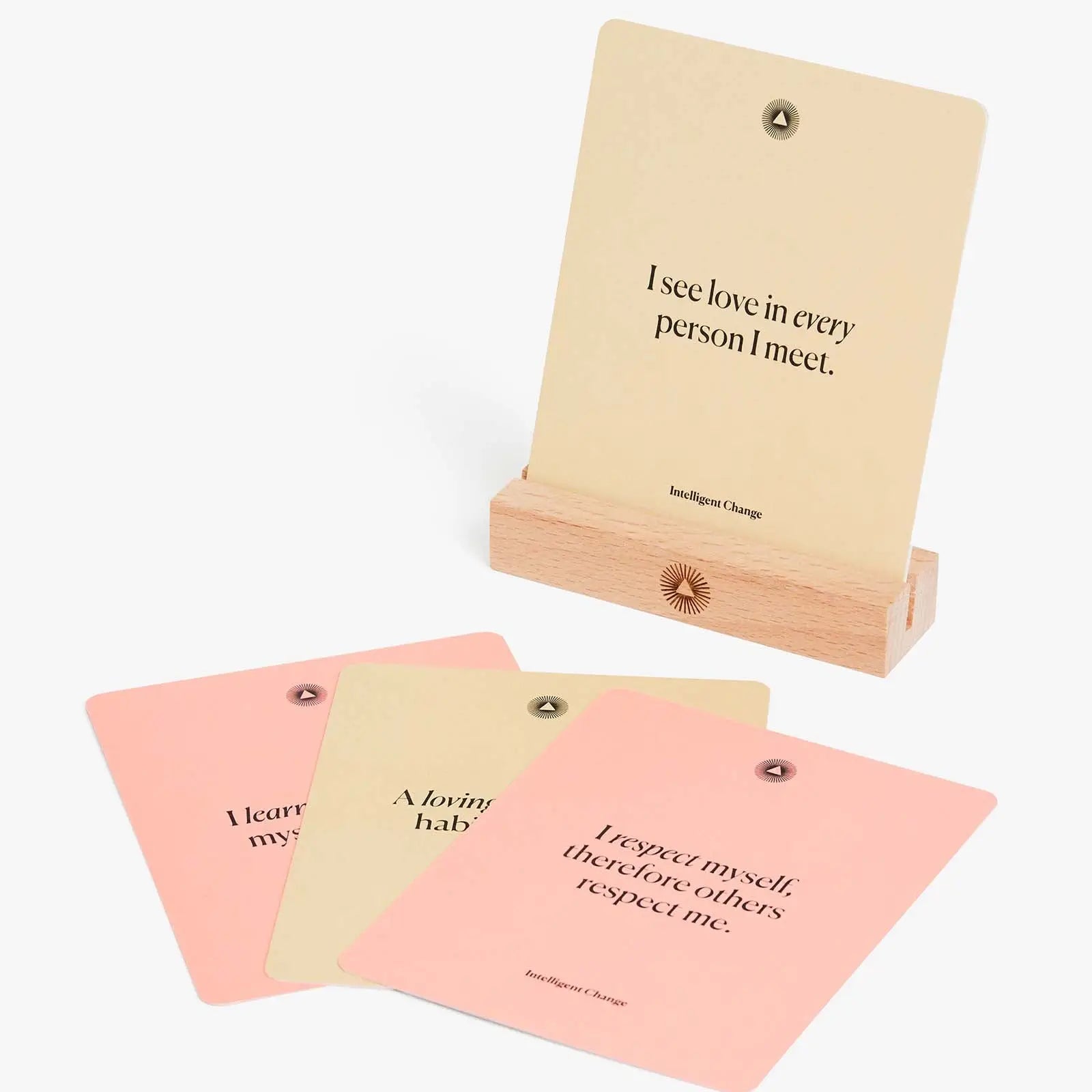 Set of motivational cards with text on a white background