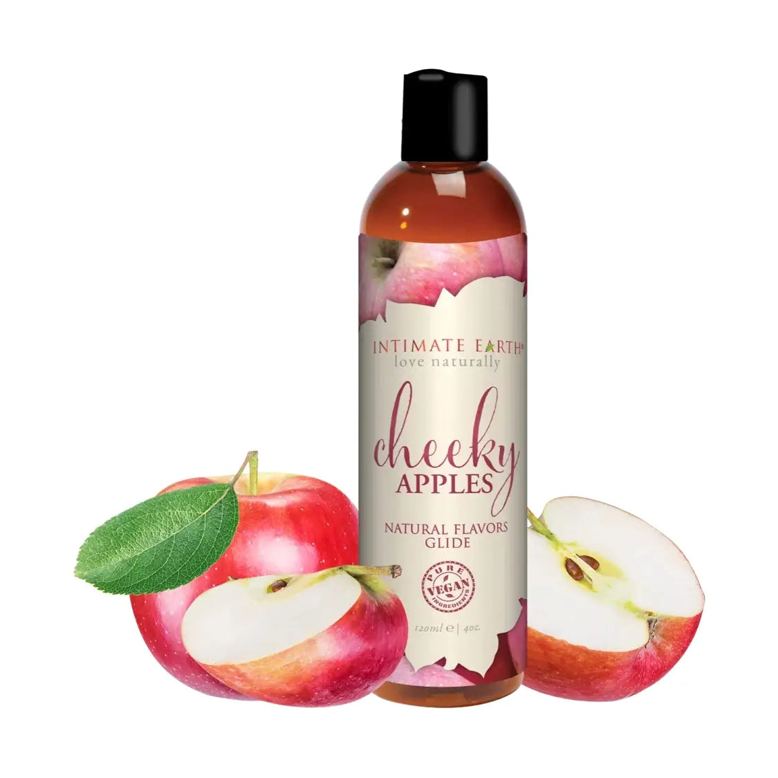 Intimate Earth Cheeky Apples Natural Flavored Lubricant - Organic Stevia Vegan 4 fl. oz.