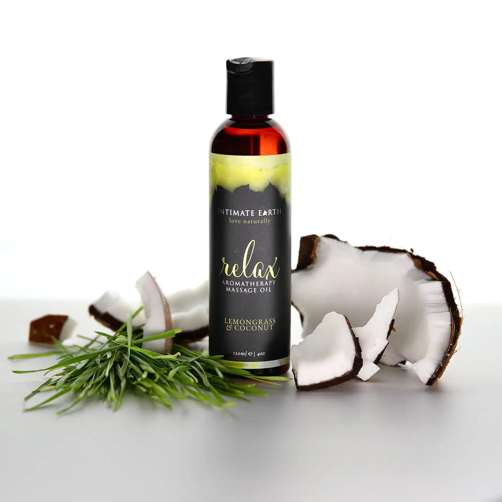 4 fl. oz. Relax Aromatherapy Lemongrass and Coconut Massage Oil