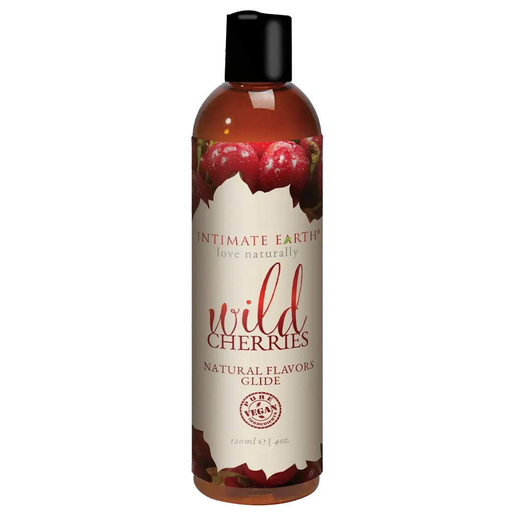 Intimate Earth Wild Cherries Flavored Lubricant - Natural Oral Pleasure Glide 4 fl. oz.