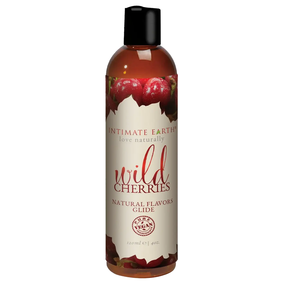 Intimate Earth Wild Cherries Flavored Lubricant - Natural Oral Pleasure Glide 4 fl. oz.