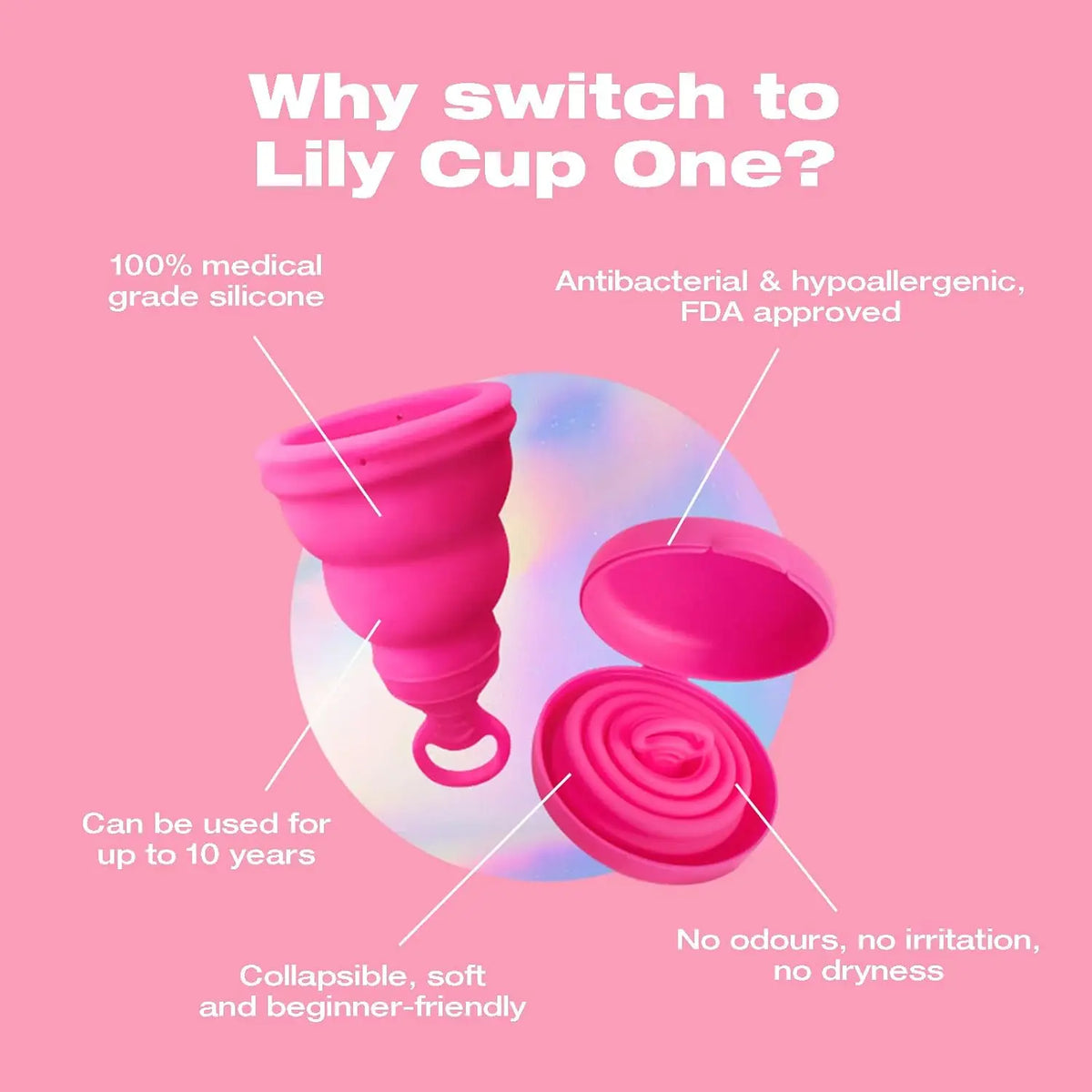 Intimina™ Intimina Lily Cup One – Beginner-Friendly Menstrual Hot Pink
