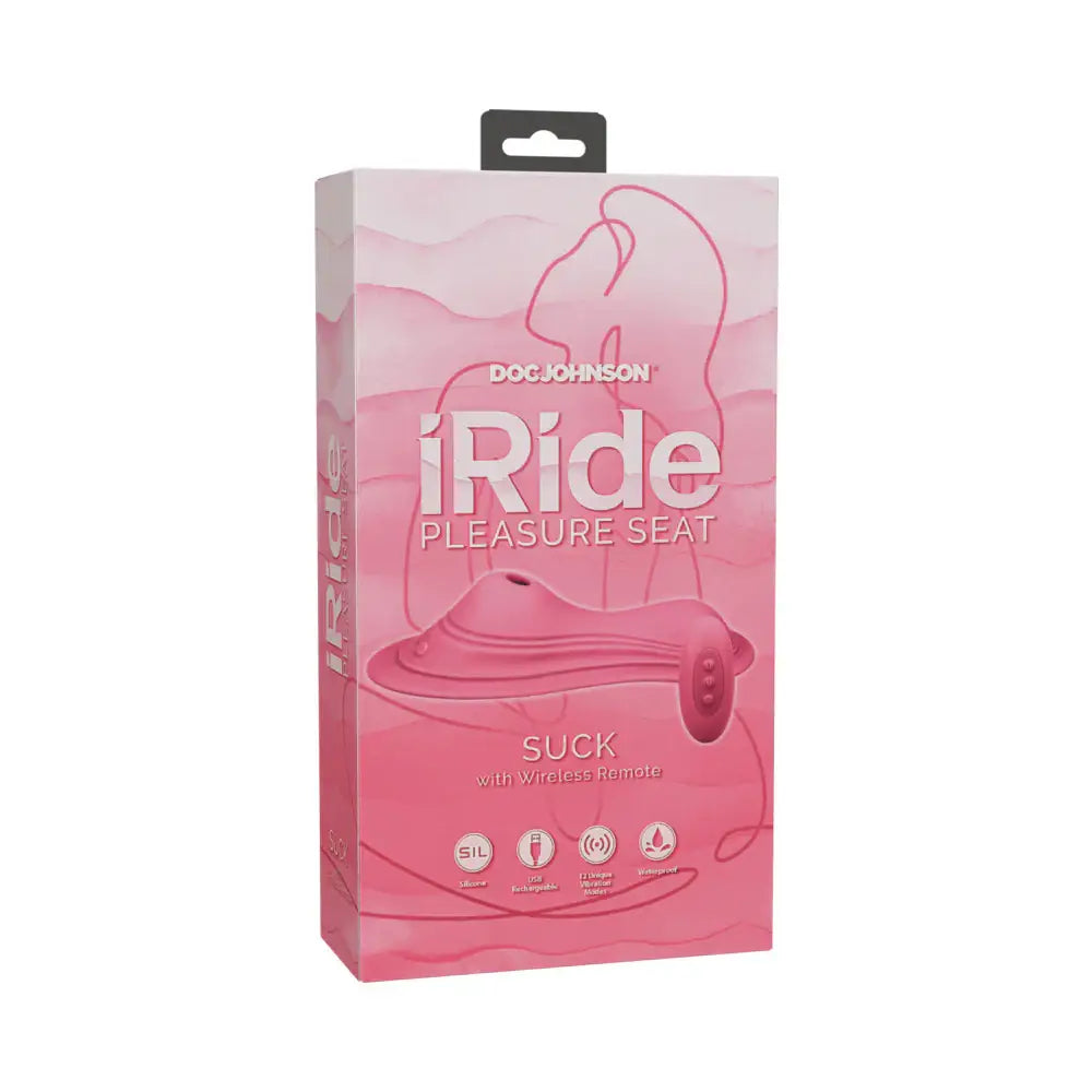 iRide Pleasure Seat Suck with Remote Pink Vibrator