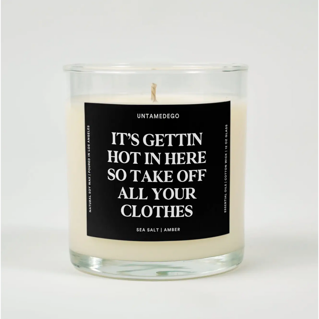 It’s Getting Hot In Here So Take Off All Your Clothes Glass Candle SEA SALT + AMBER