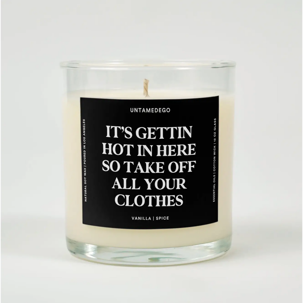 It’s Getting Hot In Here So Take Off All Your Clothes Glass Candle VANILLA + SPICE