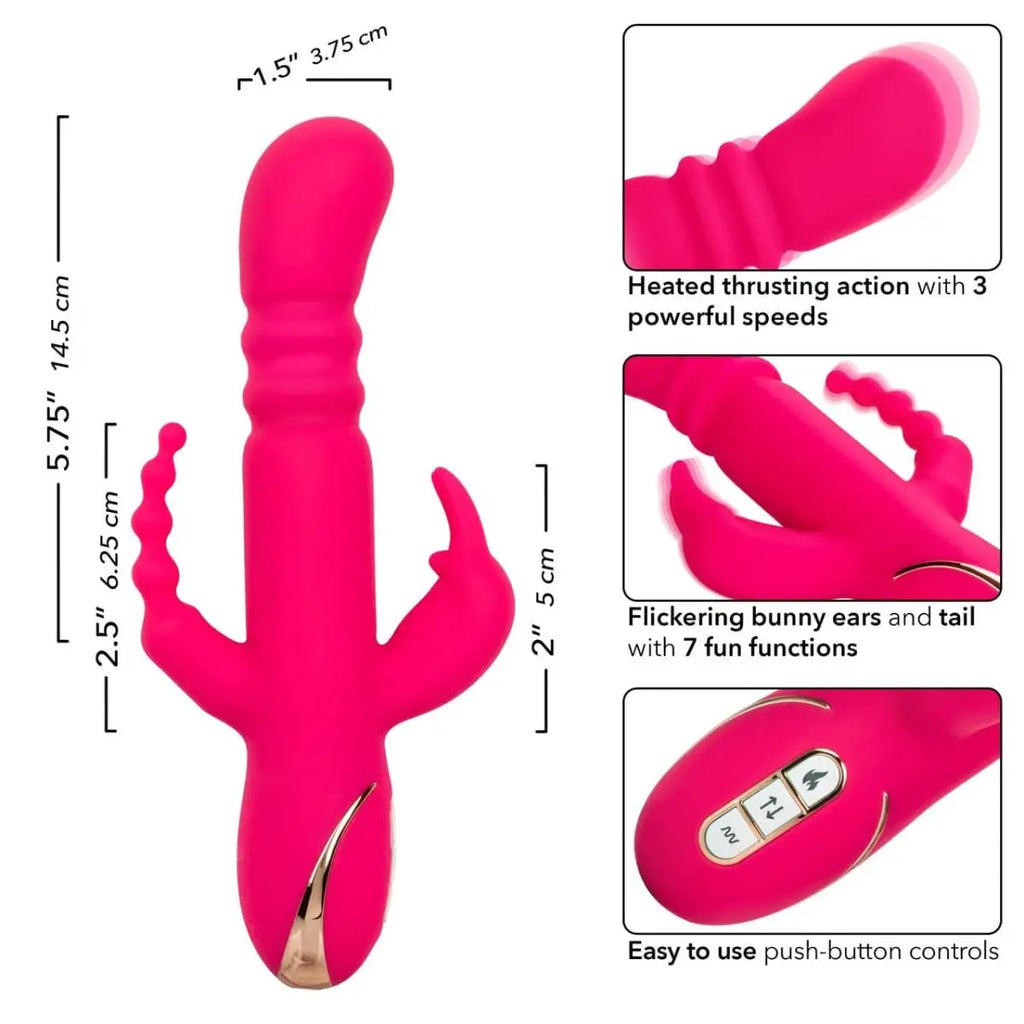 Jack Rabbit® Signature Heated Silicone Triple Fantasy Rabbit - Rolik®