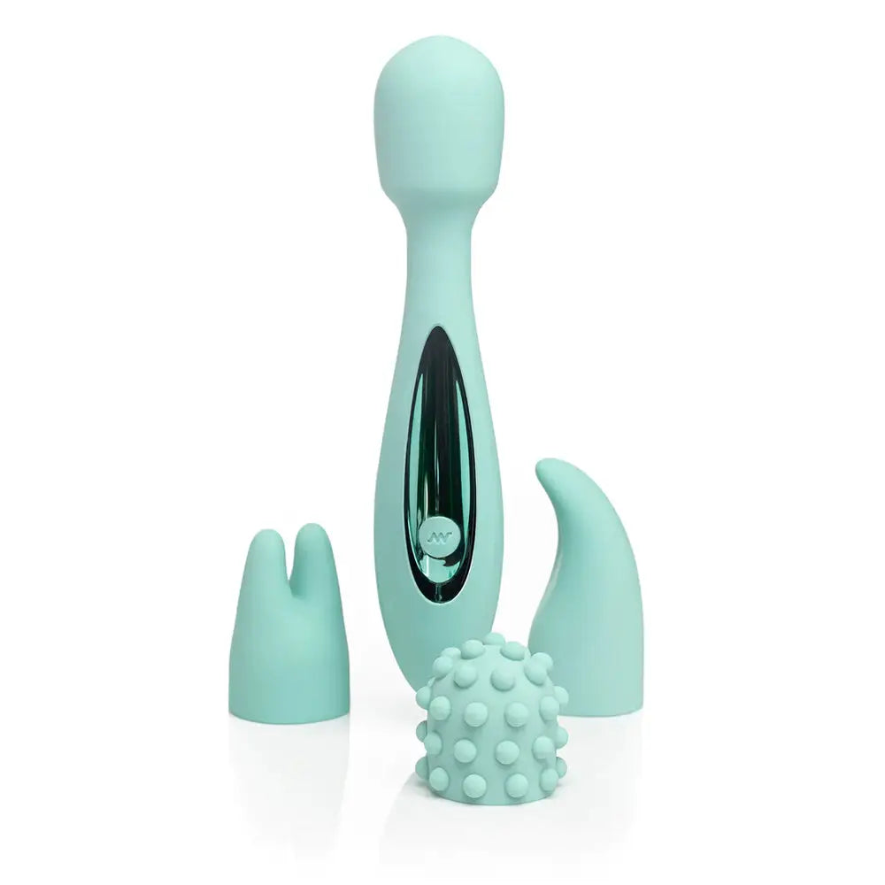 Jimmyjane Canna™ Rechargeable Wand Vibrator with 3 Attachments - Mint - Vibrator