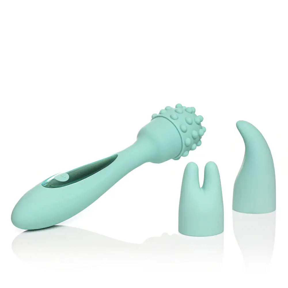 Jimmyjane Canna™ Rechargeable Wand Vibrator with 3 Attachments - Mint - Vibrator