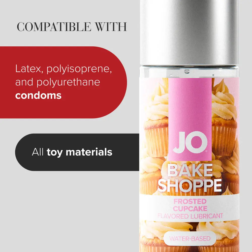 JO® Bake Shoppe Flavored Water-Based Lubricant | Peach Cobbler Frosted Cupcake & Orange Creampuff