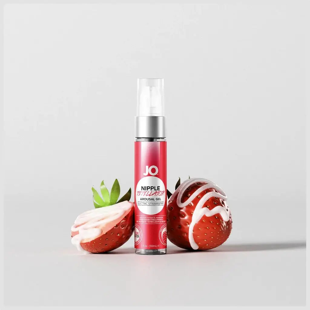 JO® JO Electric Strawberry Nipple Titillator Arousal Gel