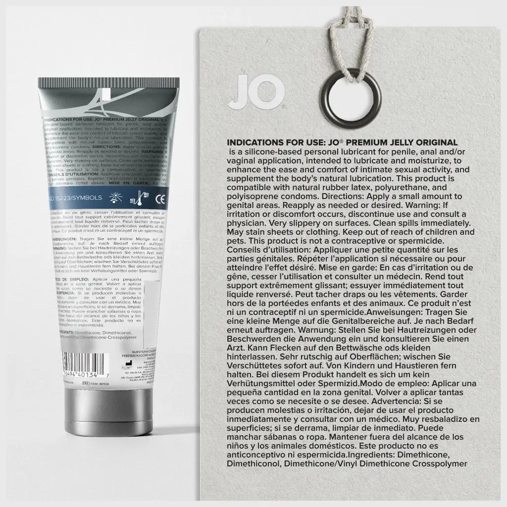 JO® JO Premium Jelly Silicone-Based Lubricant – Long-Lasting Glide Original