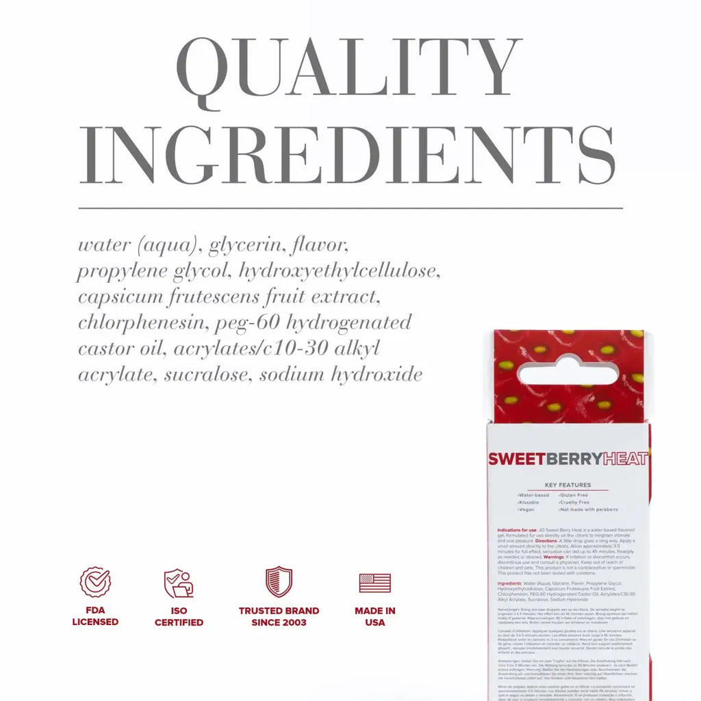 JO® Sweet Berry Heat Flavored Warming Arousal Gel - Rolik®