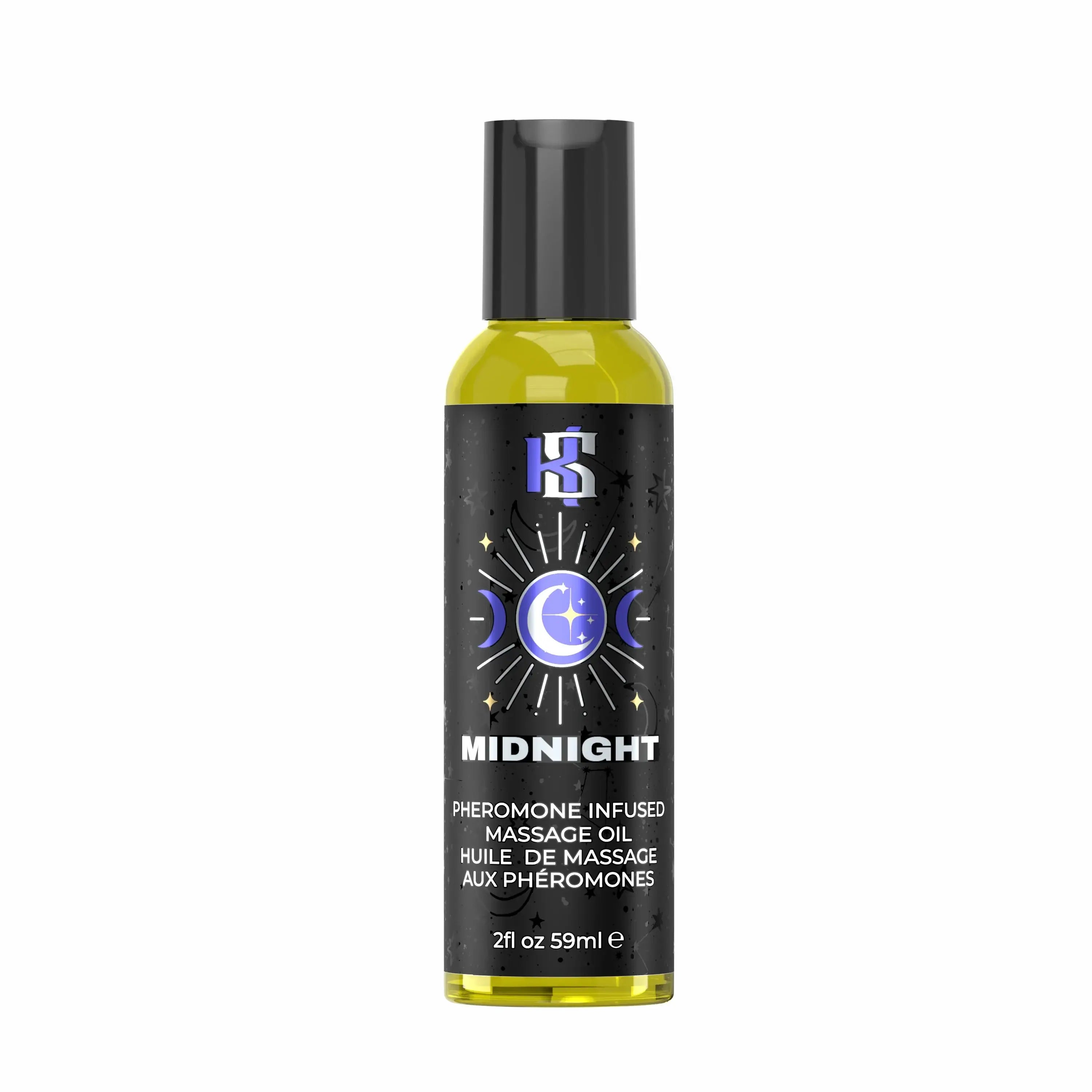 Kama Sutra® Sutra Celestial Collection Pheromone Massage Oil – 6 Scents 2 fl. oz. Midnight (Mahogany Wood)
