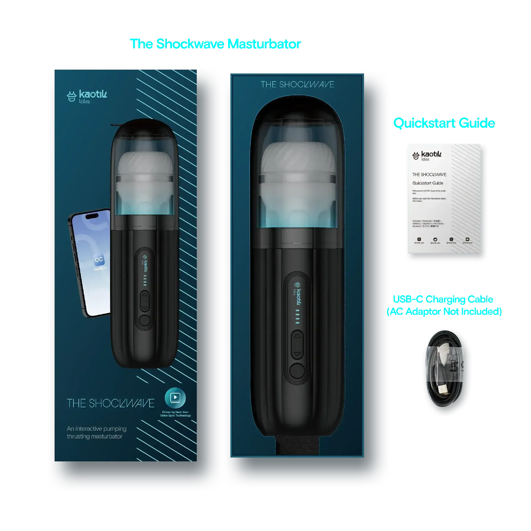 kaotik labs KAOTIK The Shockwave App-Controlled Thrusting Masturbator