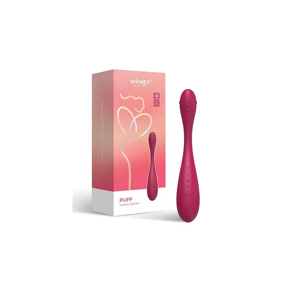 Honey Play Box Puff App-Controlled Inflatable Kegel Ball Red Rolik®