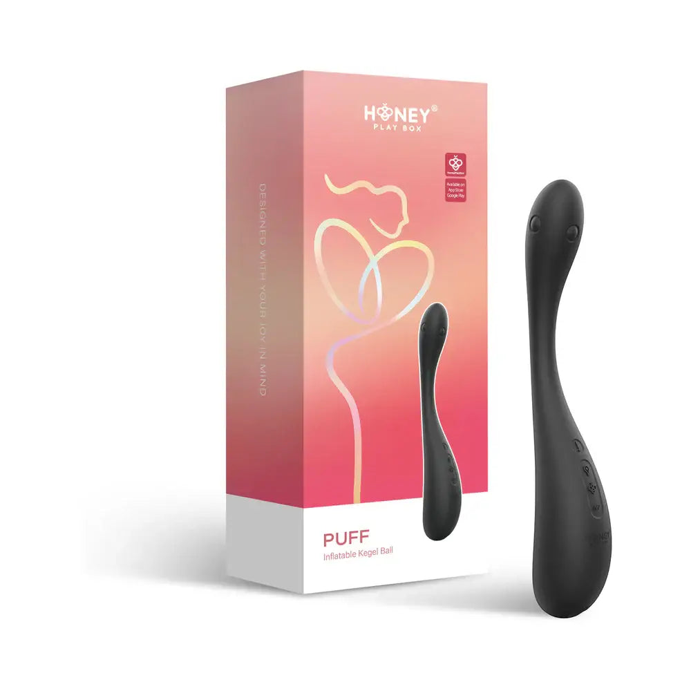 Honey Play Box Puff App-Controlled Inflatable Kegel Ball Black Rolik®