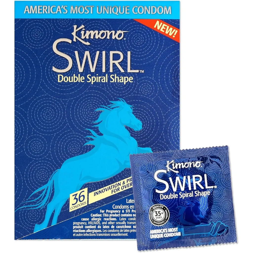 Kimono Swirl Condoms Double Helix Shaped 36-Pack Rolik®