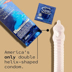Kimono Swirl Condoms Double Helix Shaped 12-Pack Rolik®