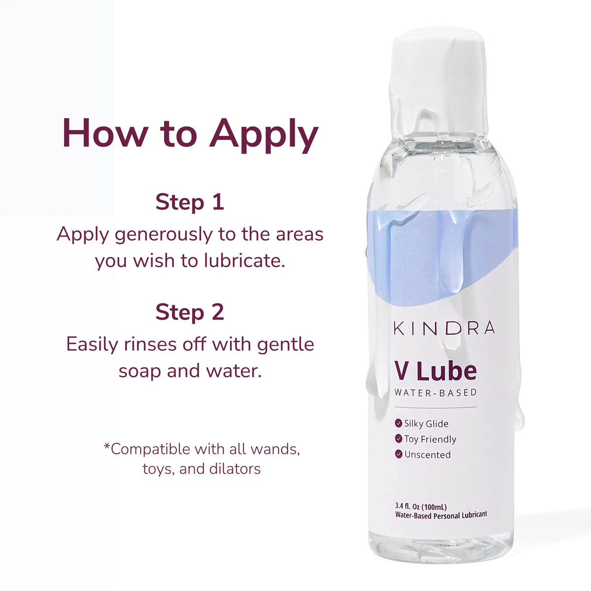 Kindra V Lube Water-Based Lubricant 3.4 fl oz