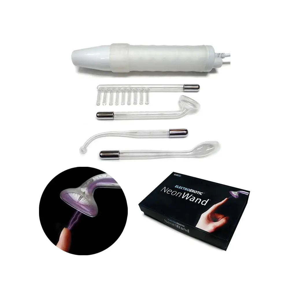 kinklab® KinkLab Neon Wand Electrosex Kit – Premium Electrostimulation Purple Electrode & White Handle
