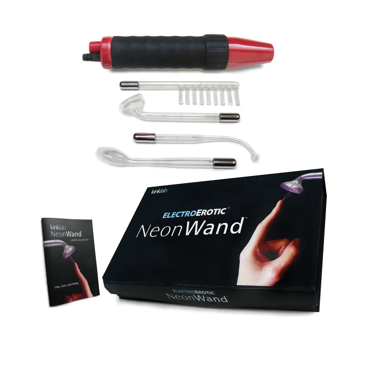 kinklab® KinkLab Neon Wand Electrosex Kit – Premium Electrostimulation Red Electrode & Handle