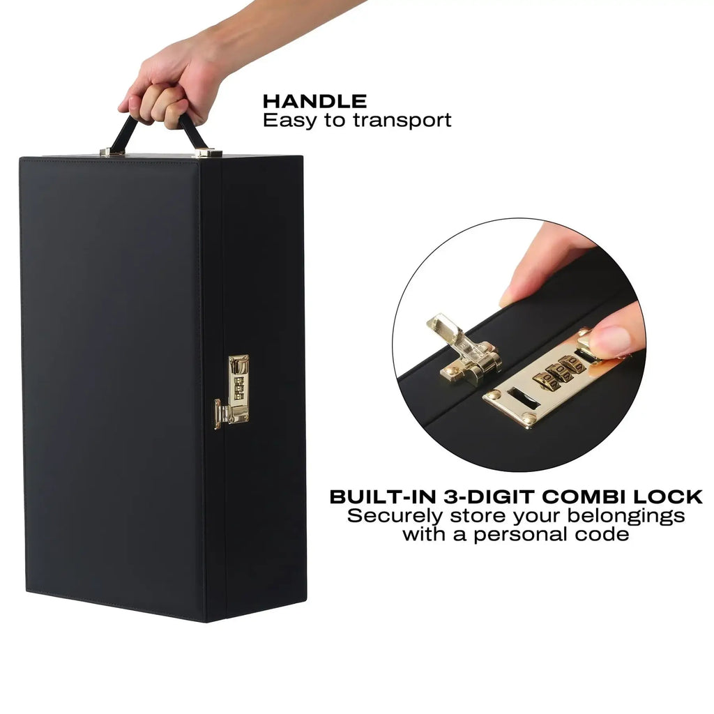 Le Coffret Prestige Edition Built-in Combination Lock Storage Box - Black