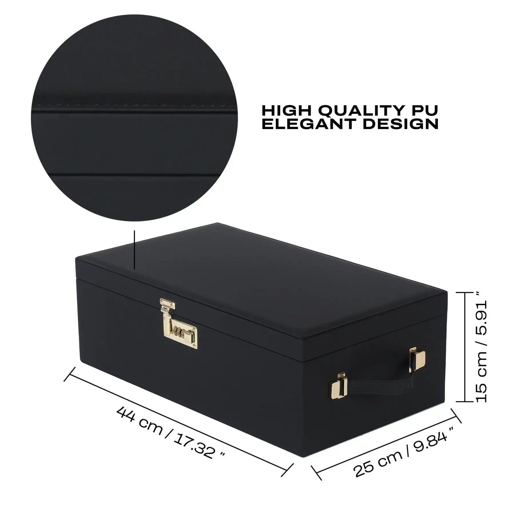 Le Coffret Prestige Edition Built-in Combination Lock Storage Box - Black