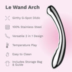 Le Wand Arch Stainless Steel G-Spot - Double-Ended Dildo Silver
