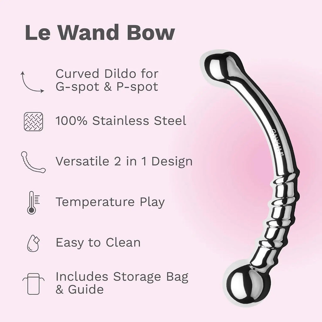 Le Wand Bow Stainless Steel G-Spot & P-Spot Silver
