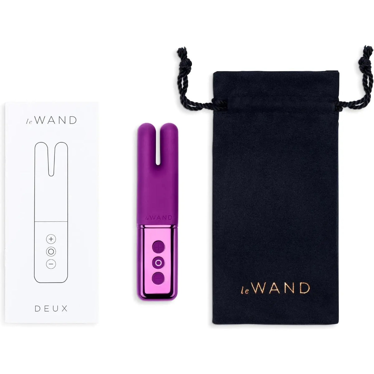 Le Wand Deux Twin-Motor Mini Vibrator - Rechargeable Clitoral Stimulator Purple