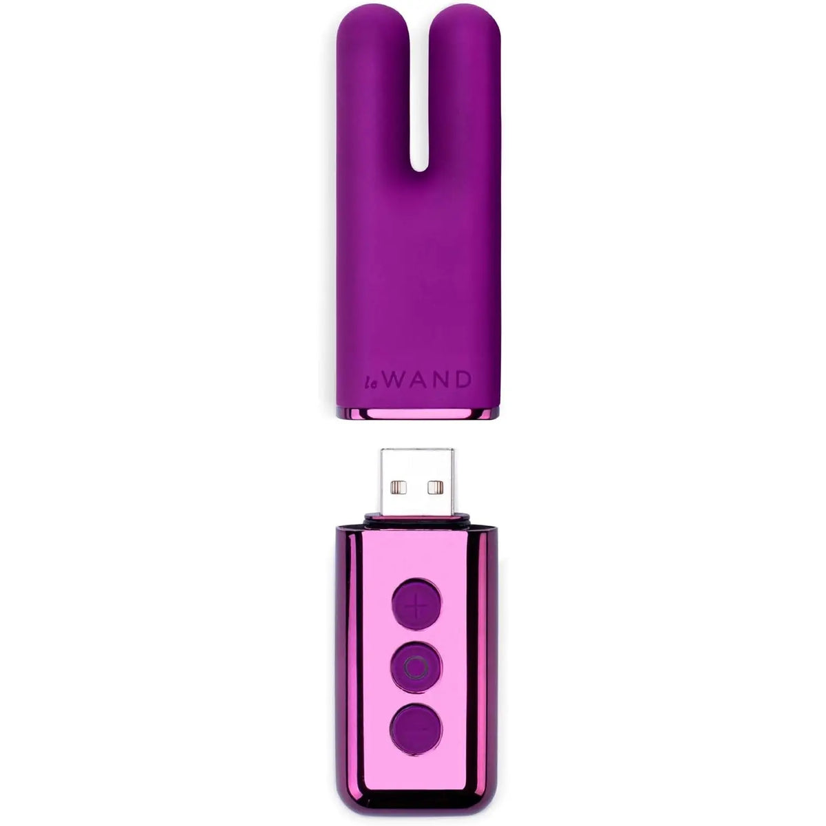 Le Wand Deux Twin-Motor Mini Vibrator - Rechargeable Clitoral Stimulator Purple