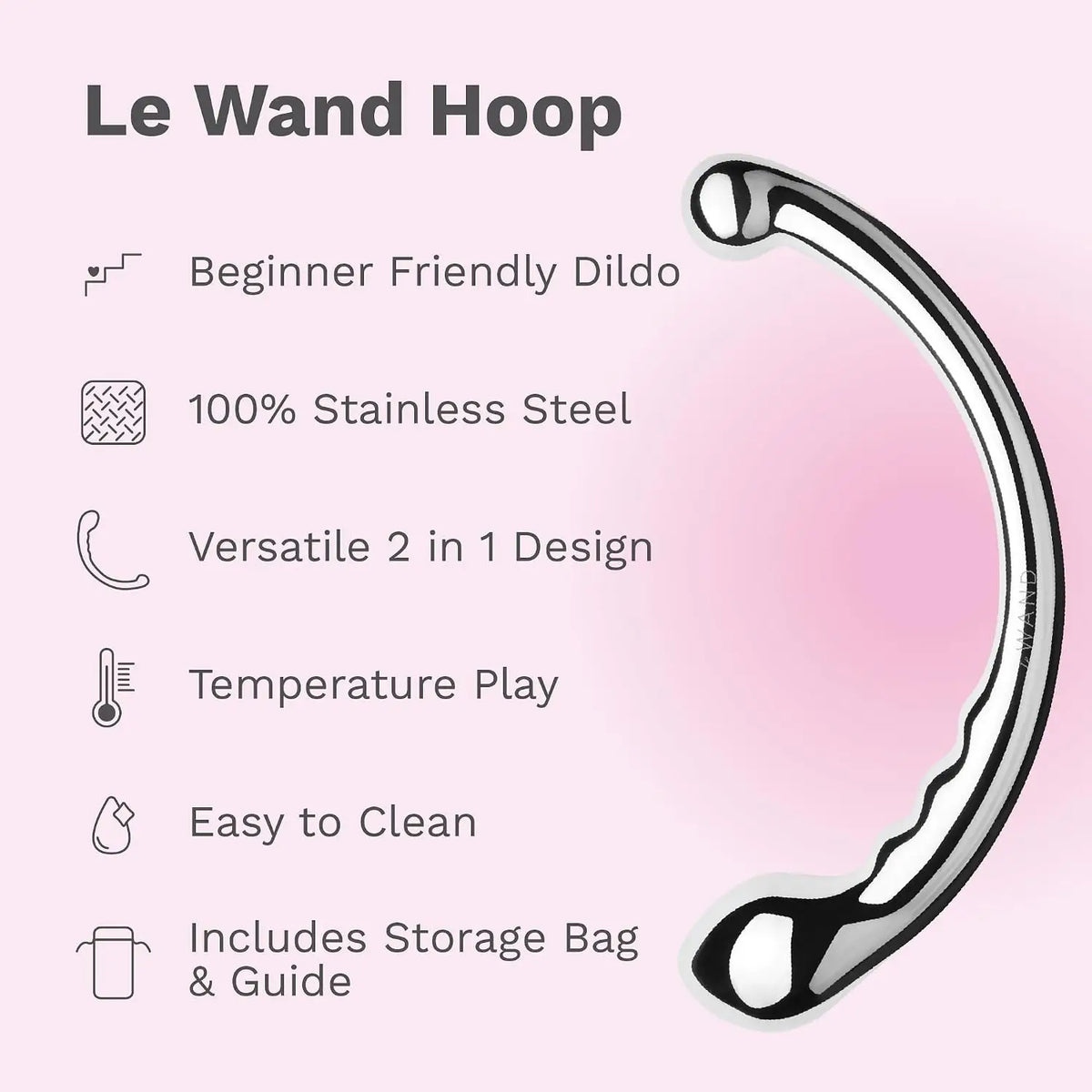 Le Wand Hoop Stainless Steel Double-Ended Silver