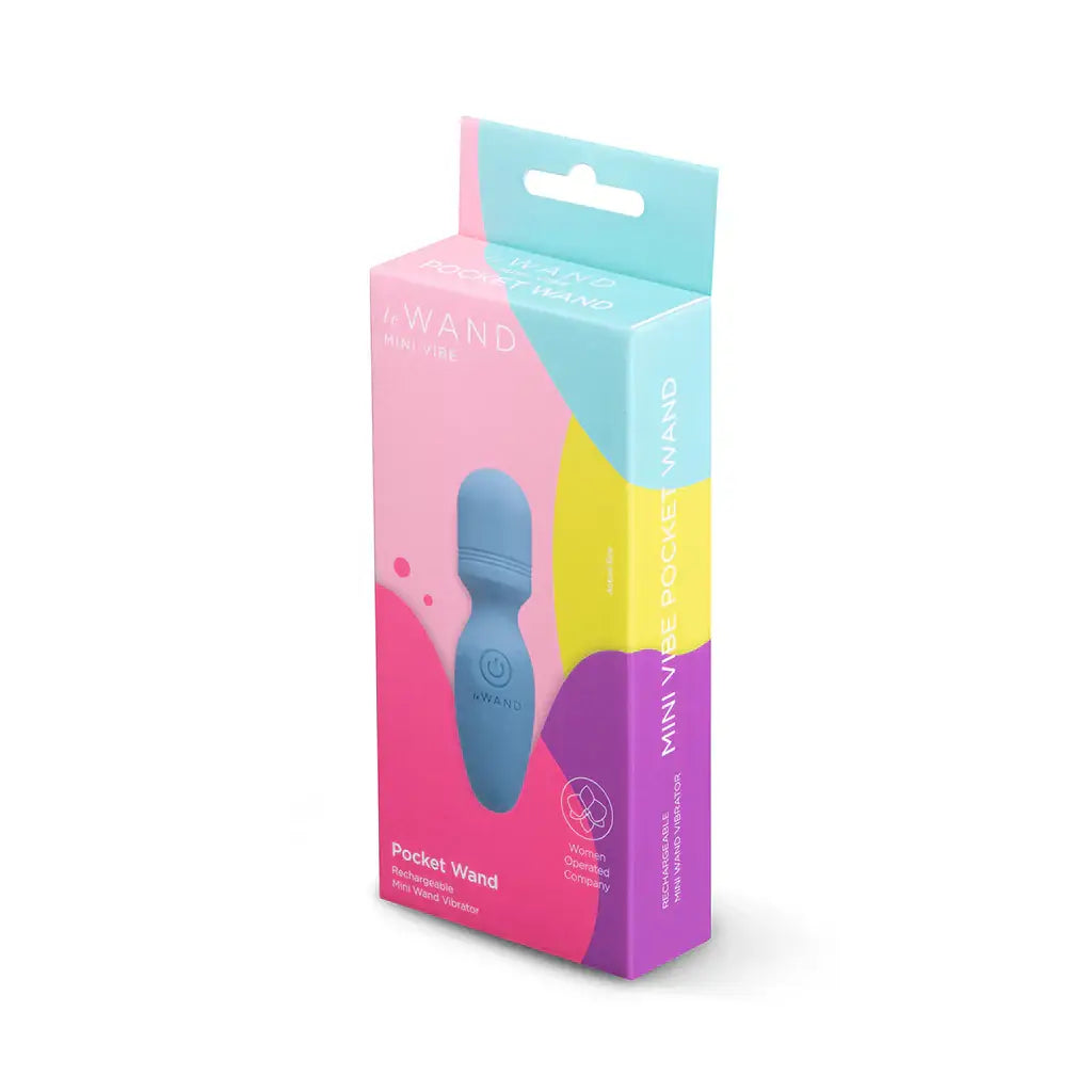 Le Wand Mini Vibe Pocket Rechargeable Vibrator Light Blue