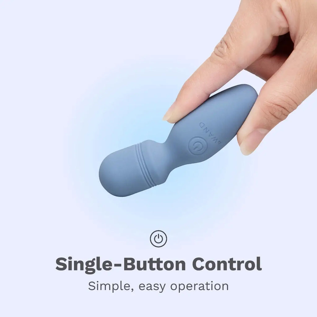 Le Wand Mini Vibe Pocket Rechargeable Vibrator Light Blue